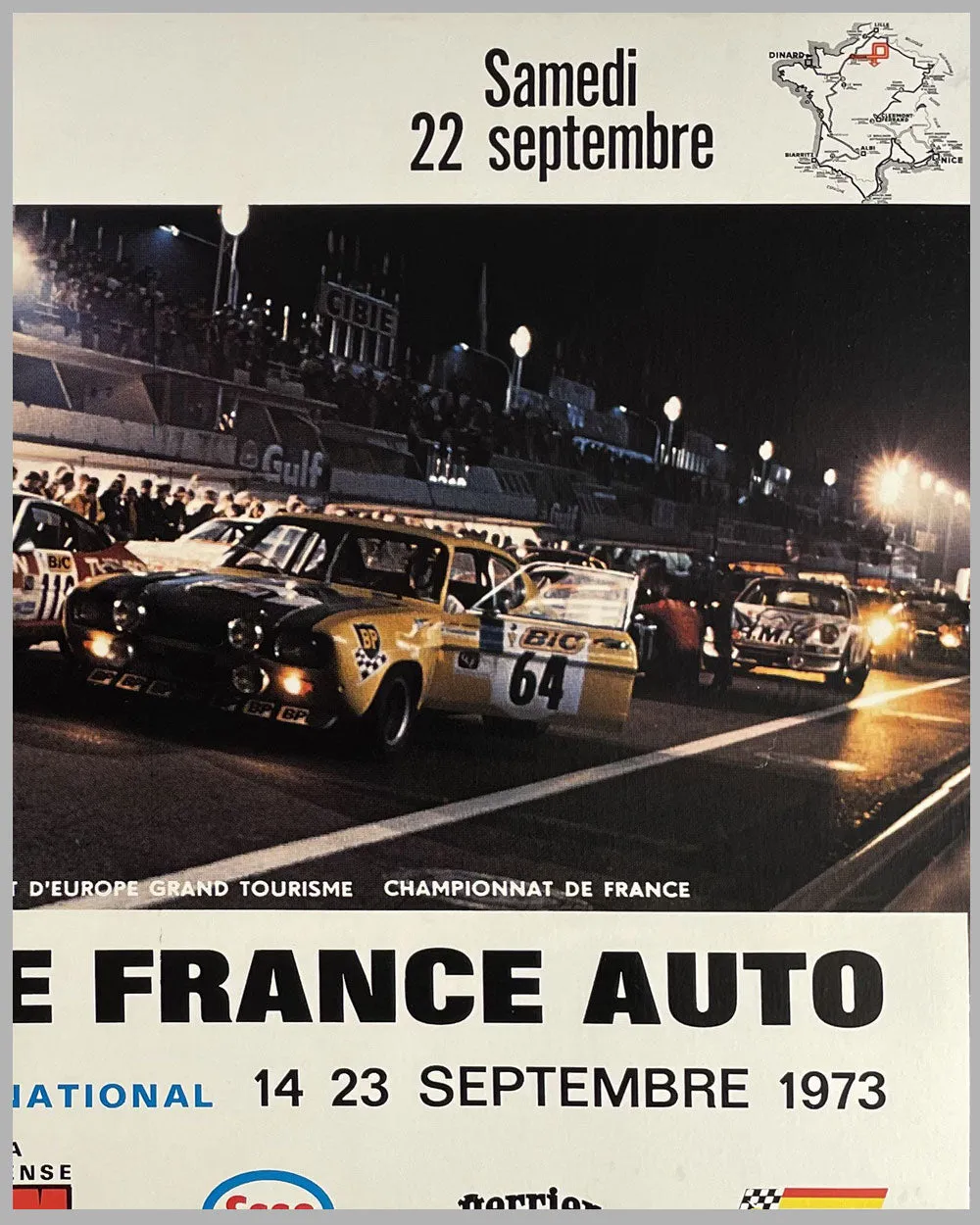 18th Tour de France Auto at Paul Ricard circuit original poster, 1973