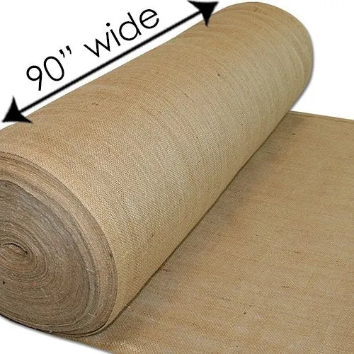 AK-Trading 90-Inch Wide Natural Burlap Fabric - Perfect for Weddings, Events, Home, Crafts, Gardening (90" Wide x 10 Yards Roll)