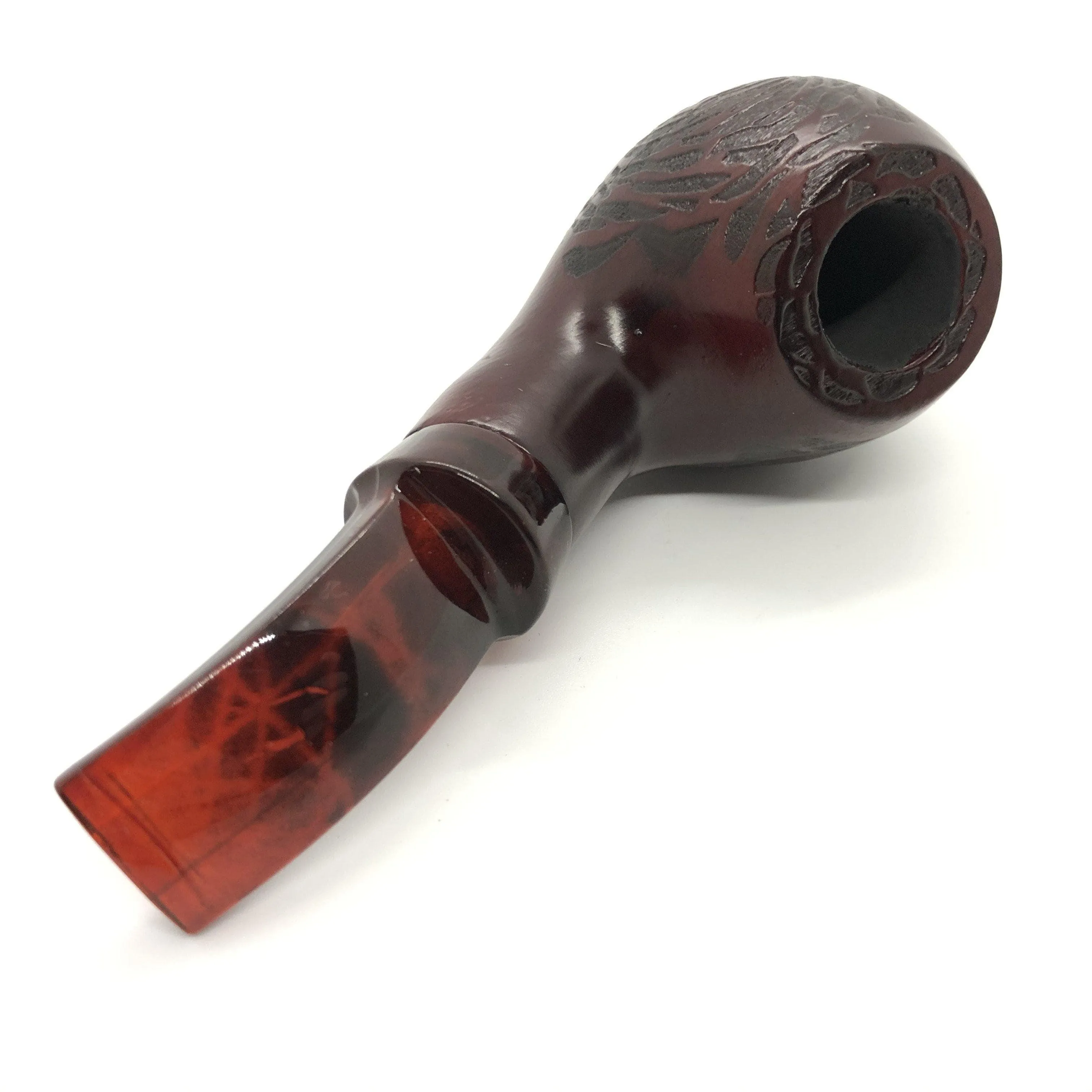 Carved Rose Wooden Traditional Pipe