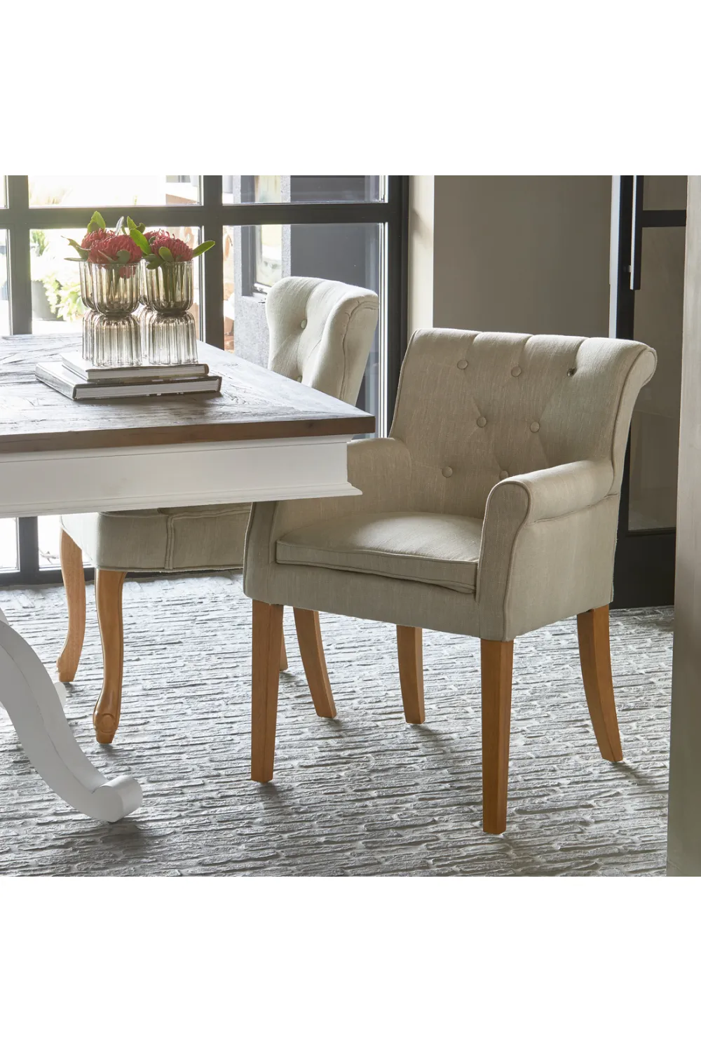 Classic Linen Dining Armchair | Rivièra Maison La Scala