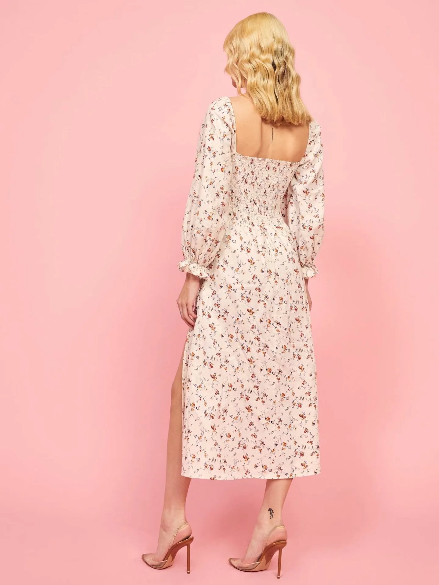 Debra Cotton Blend Floral Midi Dress - FINAL SALE