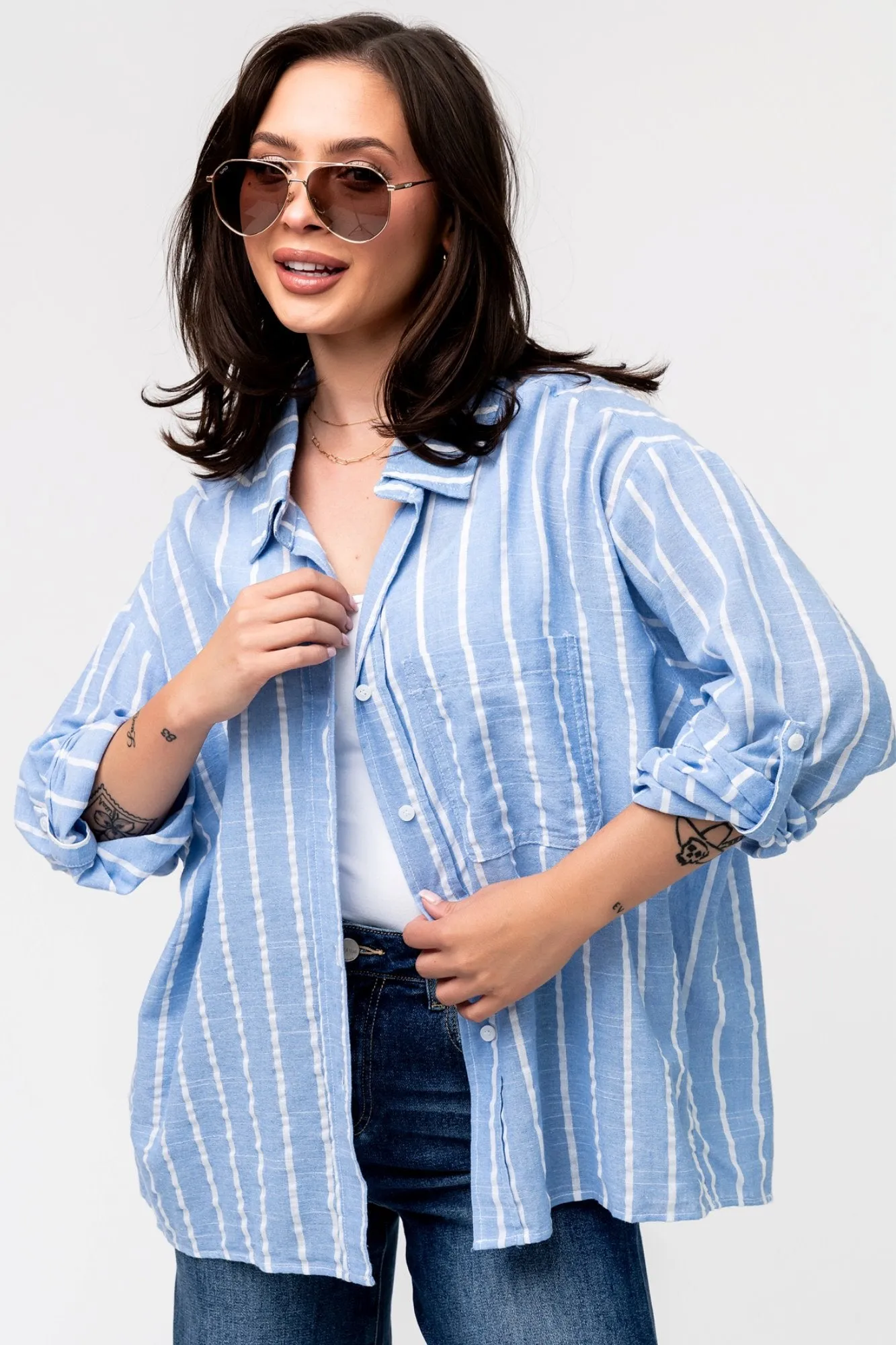 Eli Button Down in Blue - FINAL SALE