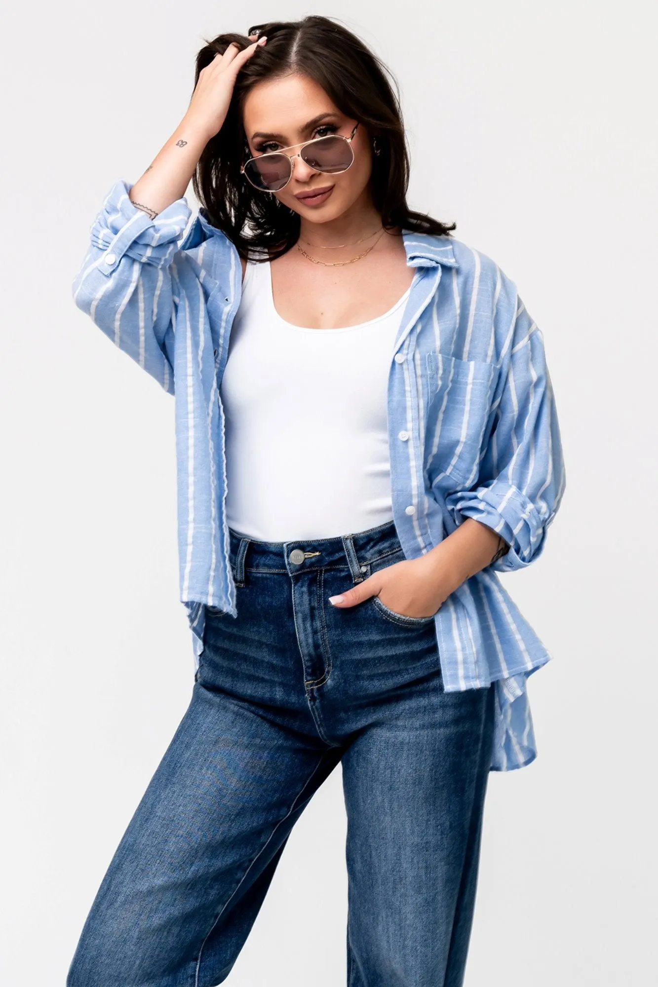 Eli Button Down in Blue - FINAL SALE