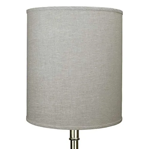 FenchelShades.com 16" Top Diameter x 16" Bottom Diameter 18" Height Cylinder Drum Lampshade USA Made (Designer Linen Oatmeal)