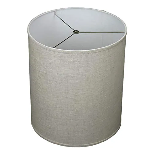 FenchelShades.com 16" Top Diameter x 16" Bottom Diameter 18" Height Cylinder Drum Lampshade USA Made (Designer Linen Oatmeal)