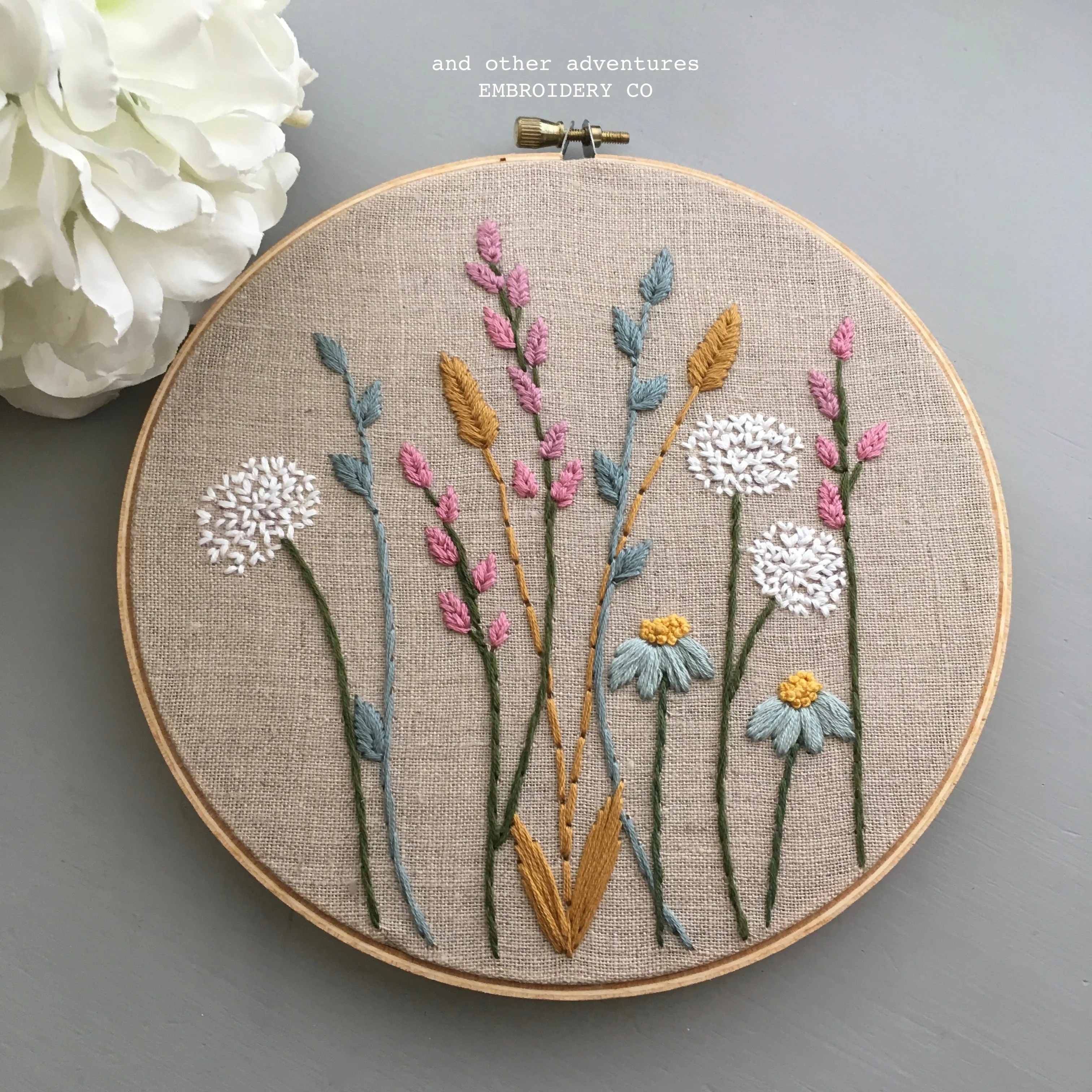 Floral Embroidery Hoop Art