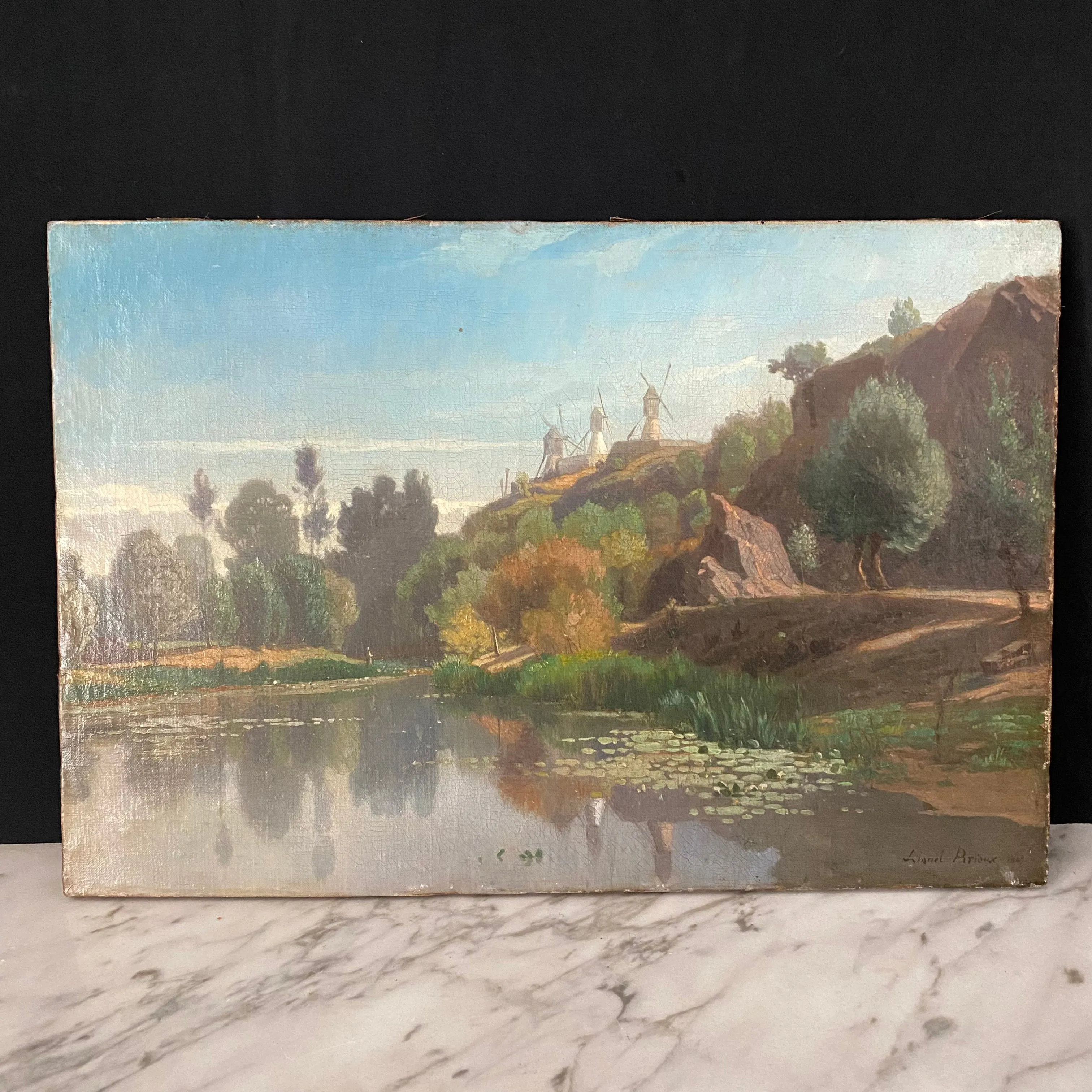 French Artist Lionel Brioux Signed Oil Landscape Painting