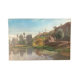 French Artist Lionel Brioux Signed Oil Landscape Painting