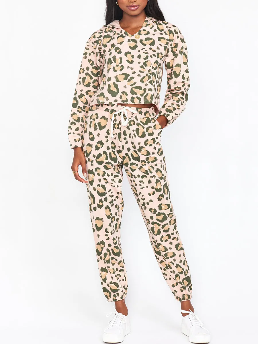 Leopard Print Long Sleeve Style Suit