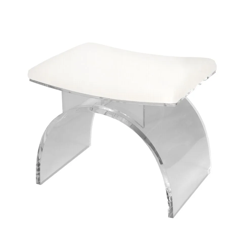 Marlowe Stool Acrylic and White Linen