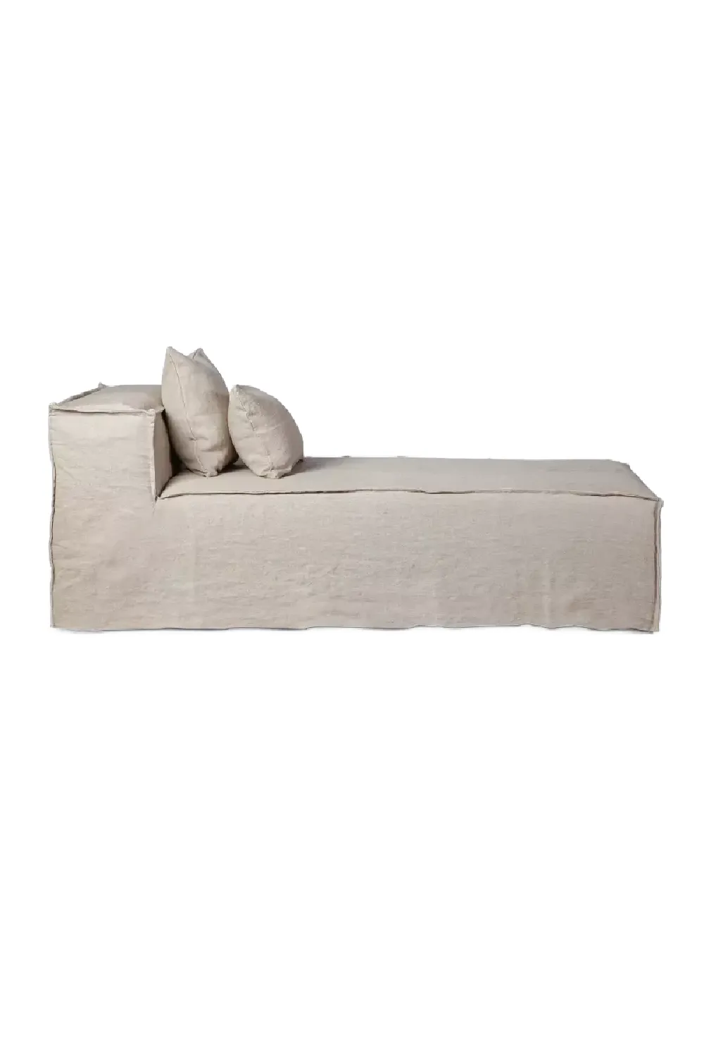 Natural Linen Chaise Longue | Dareels Strozzi