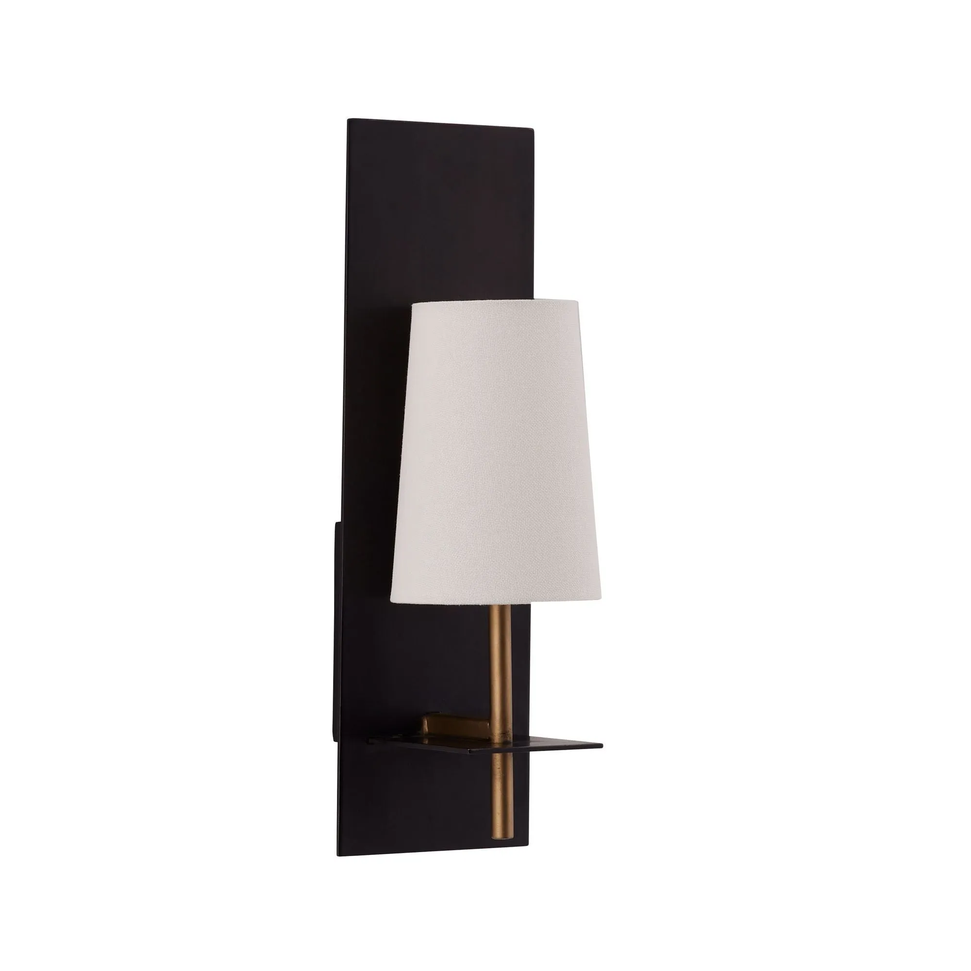 Neo Sconce Blackened Iron and Linen