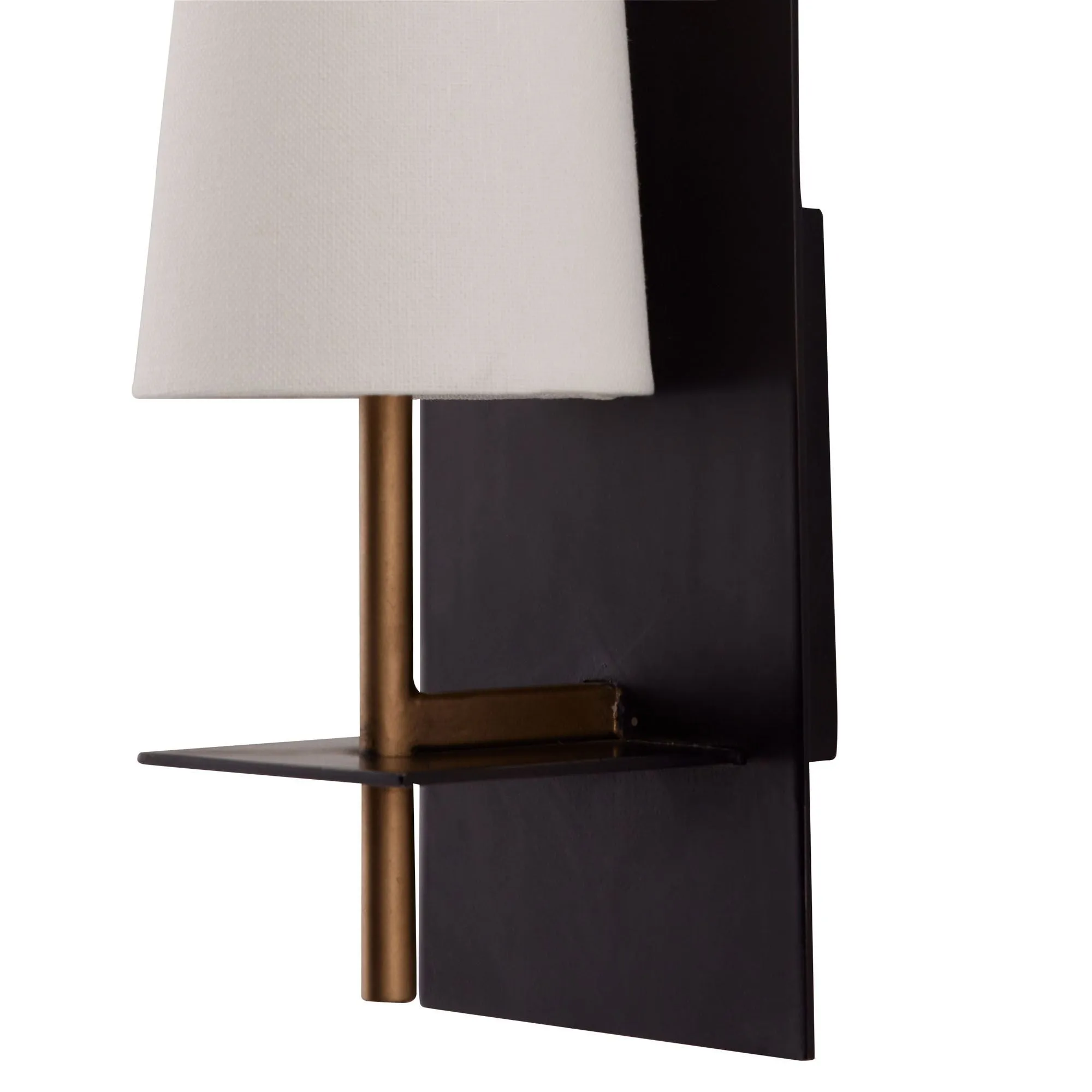 Neo Sconce Blackened Iron and Linen