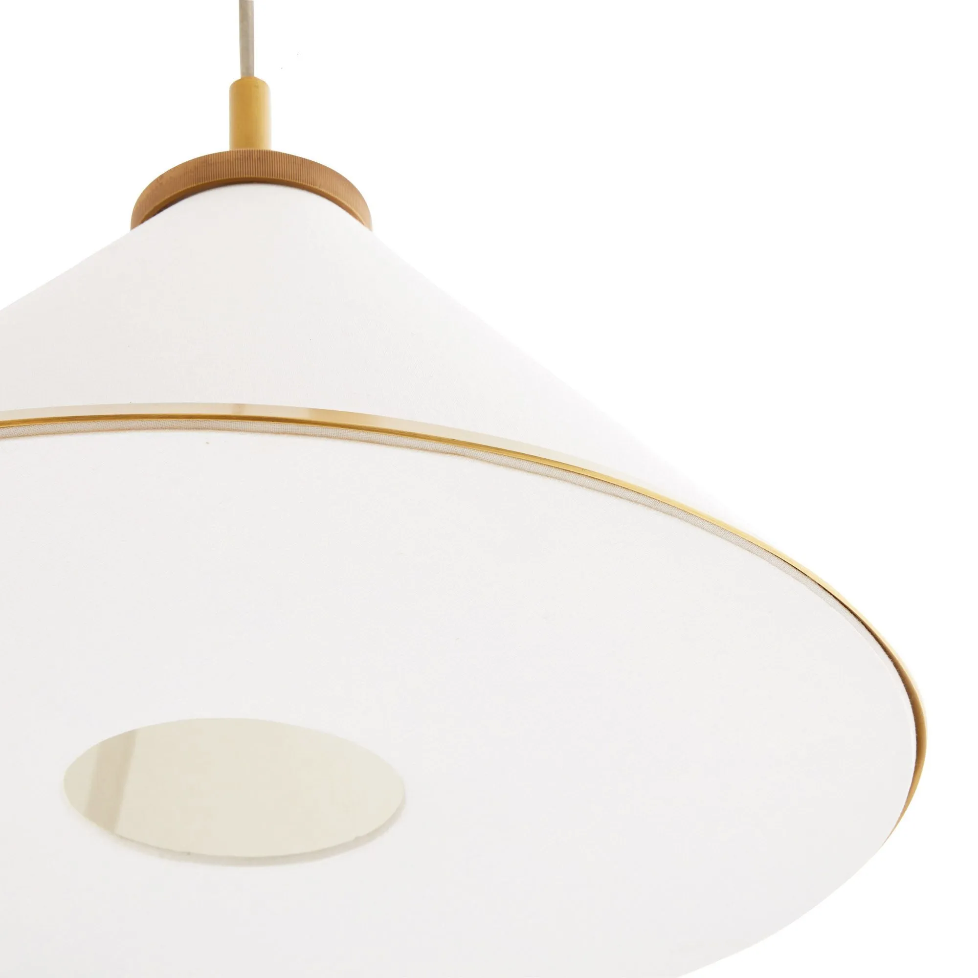 Norfolk Pendant White Linen and Antique Brass