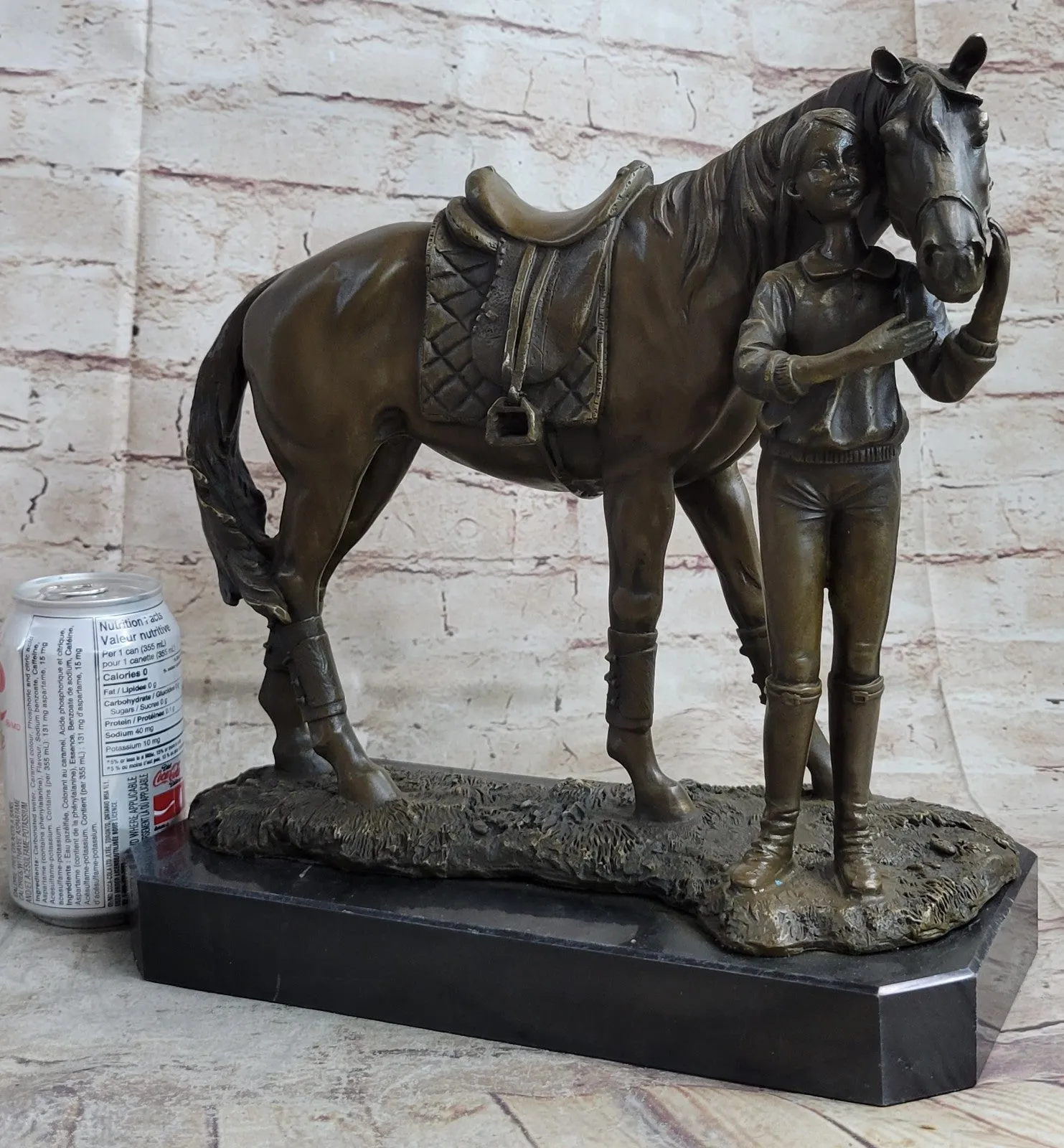 Original Fisher Signed LE GRAND JOCKEY BRONZE SCULPTURE Race Horse Rider