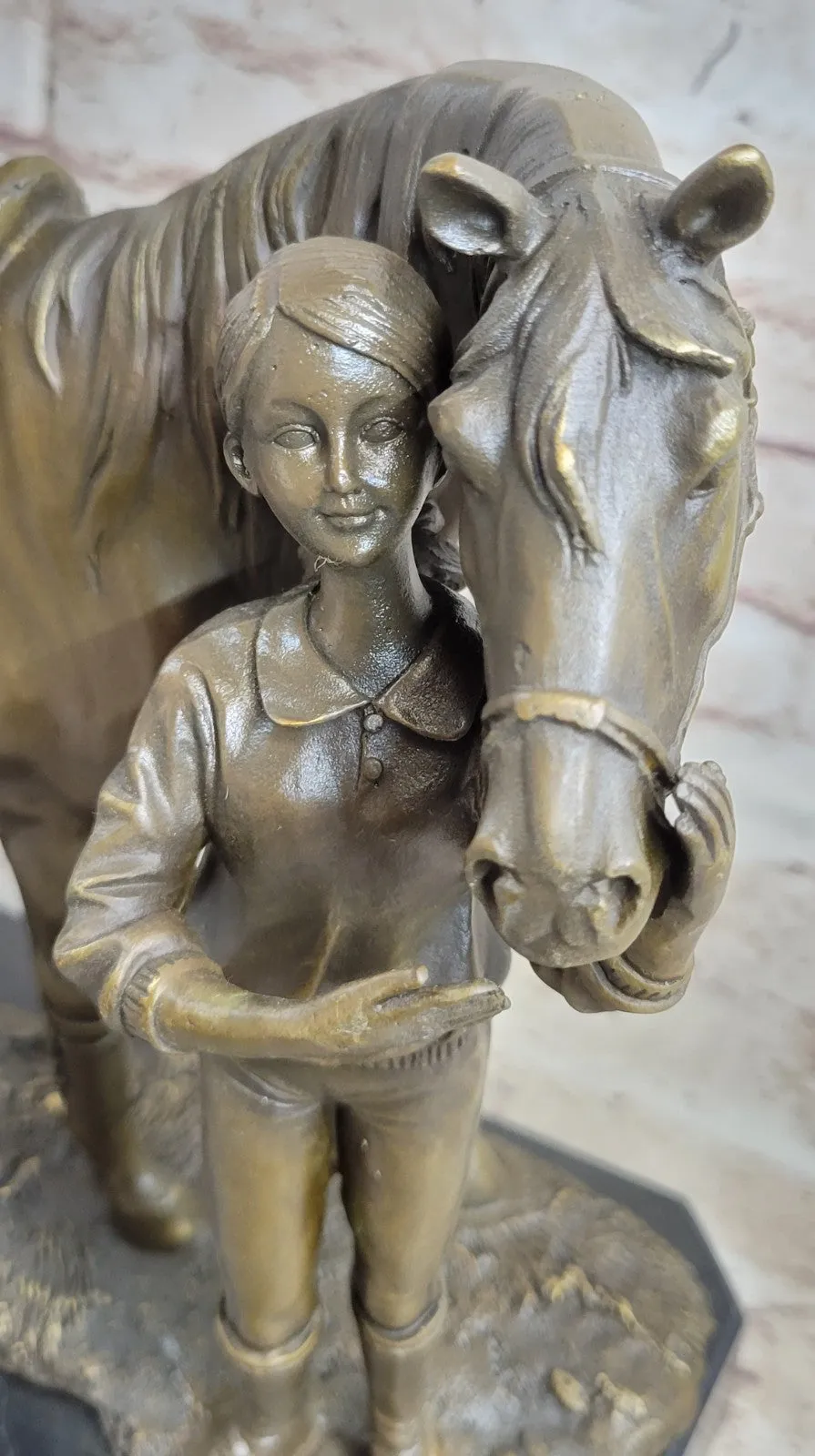 Original Fisher Signed LE GRAND JOCKEY BRONZE SCULPTURE Race Horse Rider