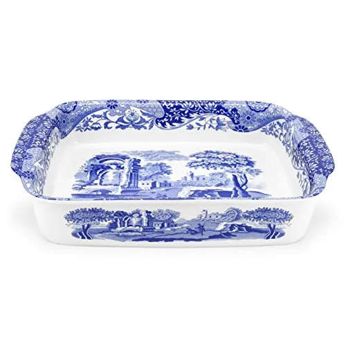 Spode Blue Italian Large Rectangular Handled Dish