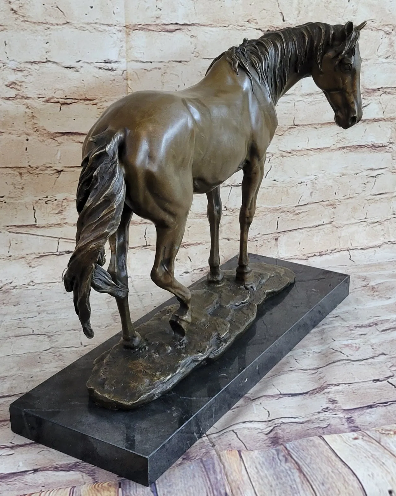 Thoroughbred Show Horse Equestrian Equine Artwork Bronze Marble Statue Sculpture