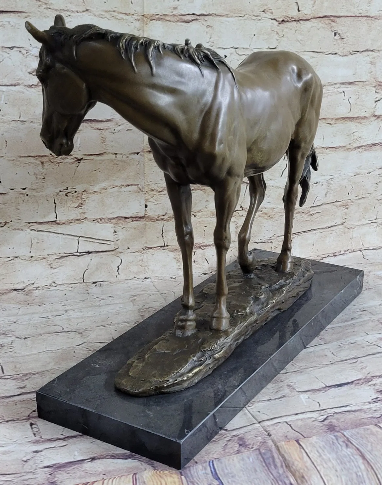 Thoroughbred Show Horse Equestrian Equine Artwork Bronze Marble Statue Sculpture